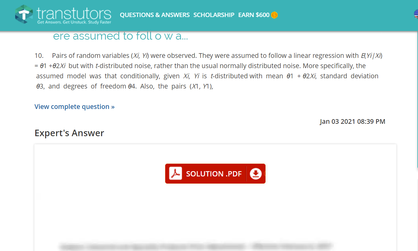 transtutors.com明明看到有个pdf，为什么说没有回答？