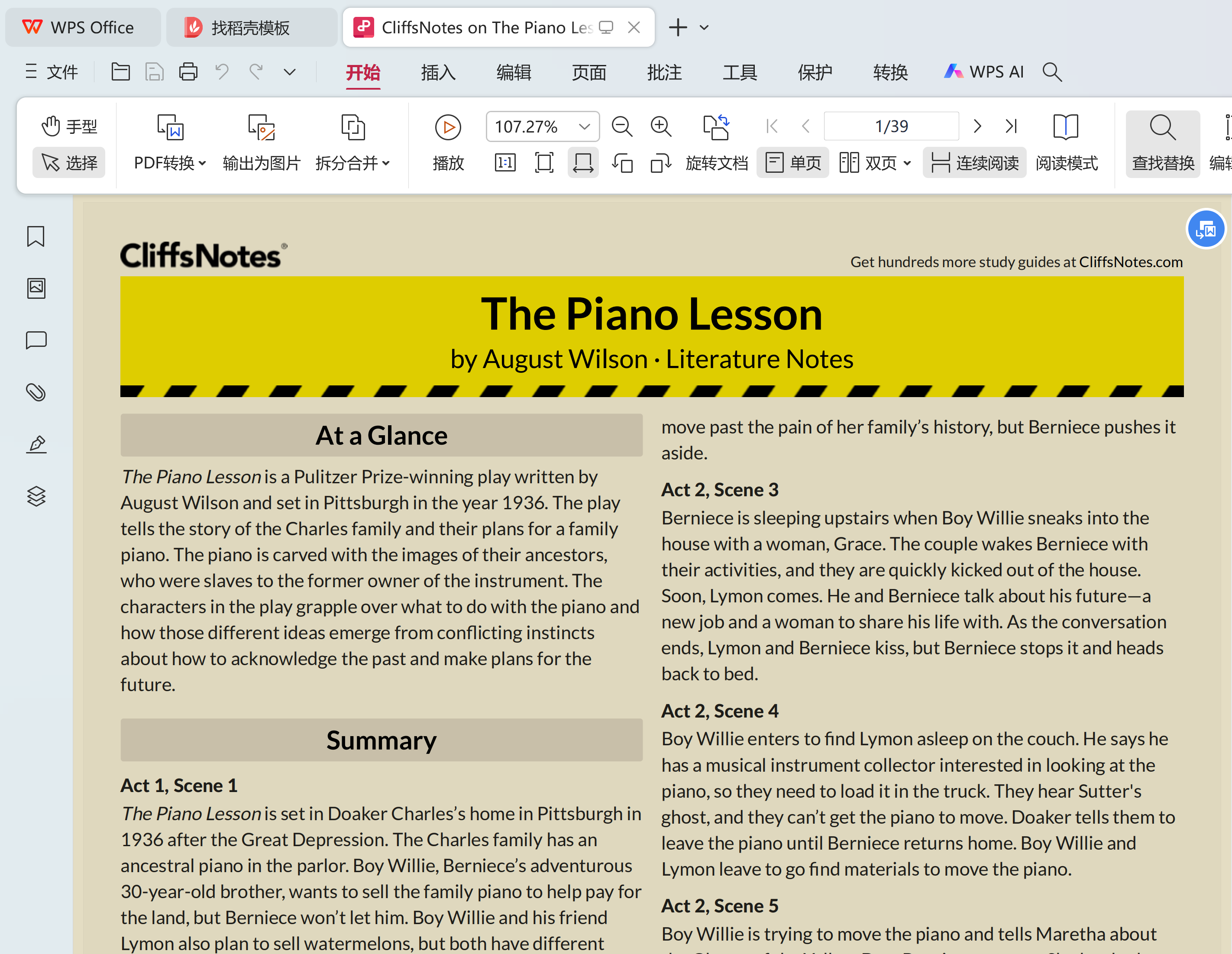 The Piano Lesson by August Wilson · Literature Notes