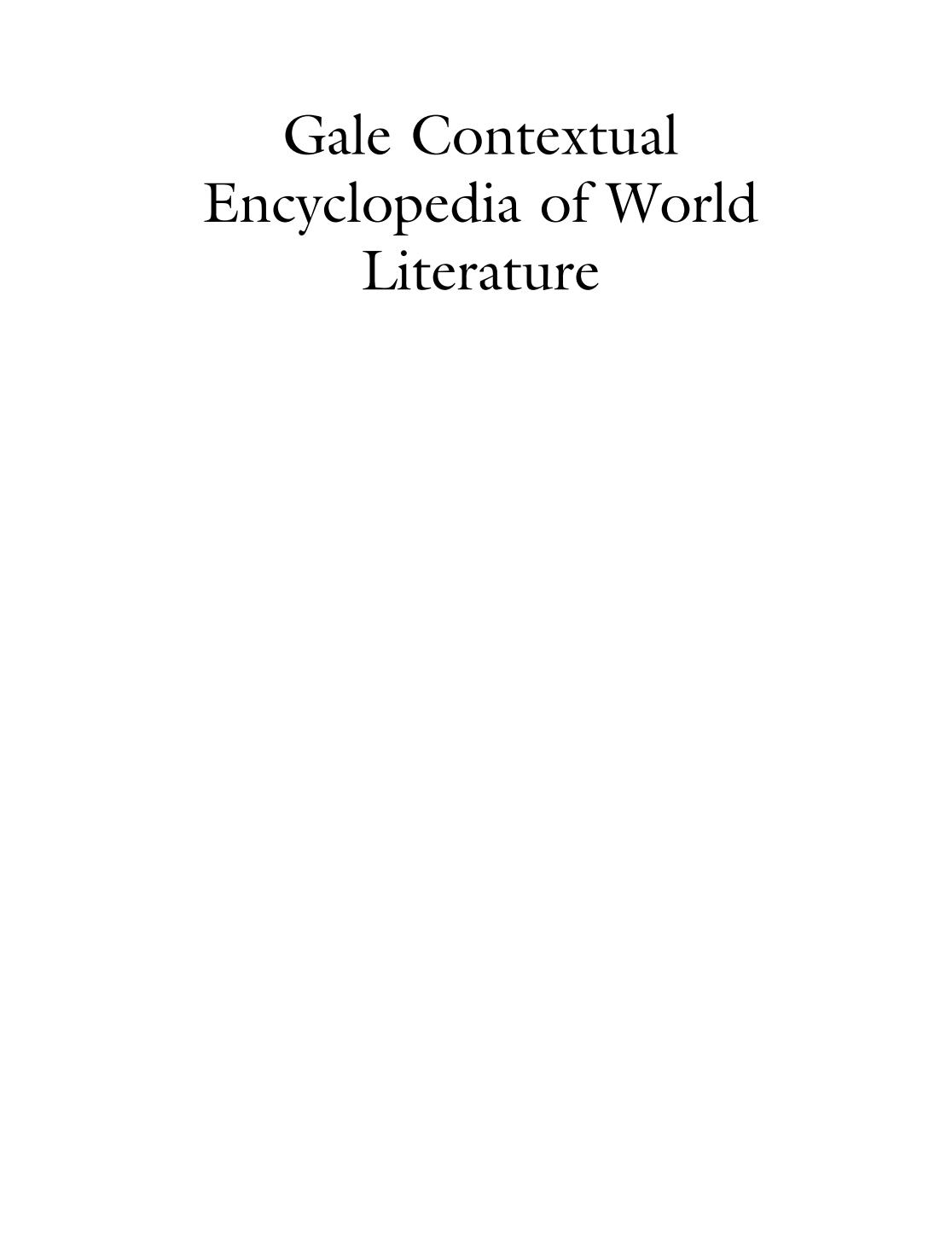《盖尔背景世界文学百科全书》Gale Contextual Encyclopedia of World Literature 电子书下载地址