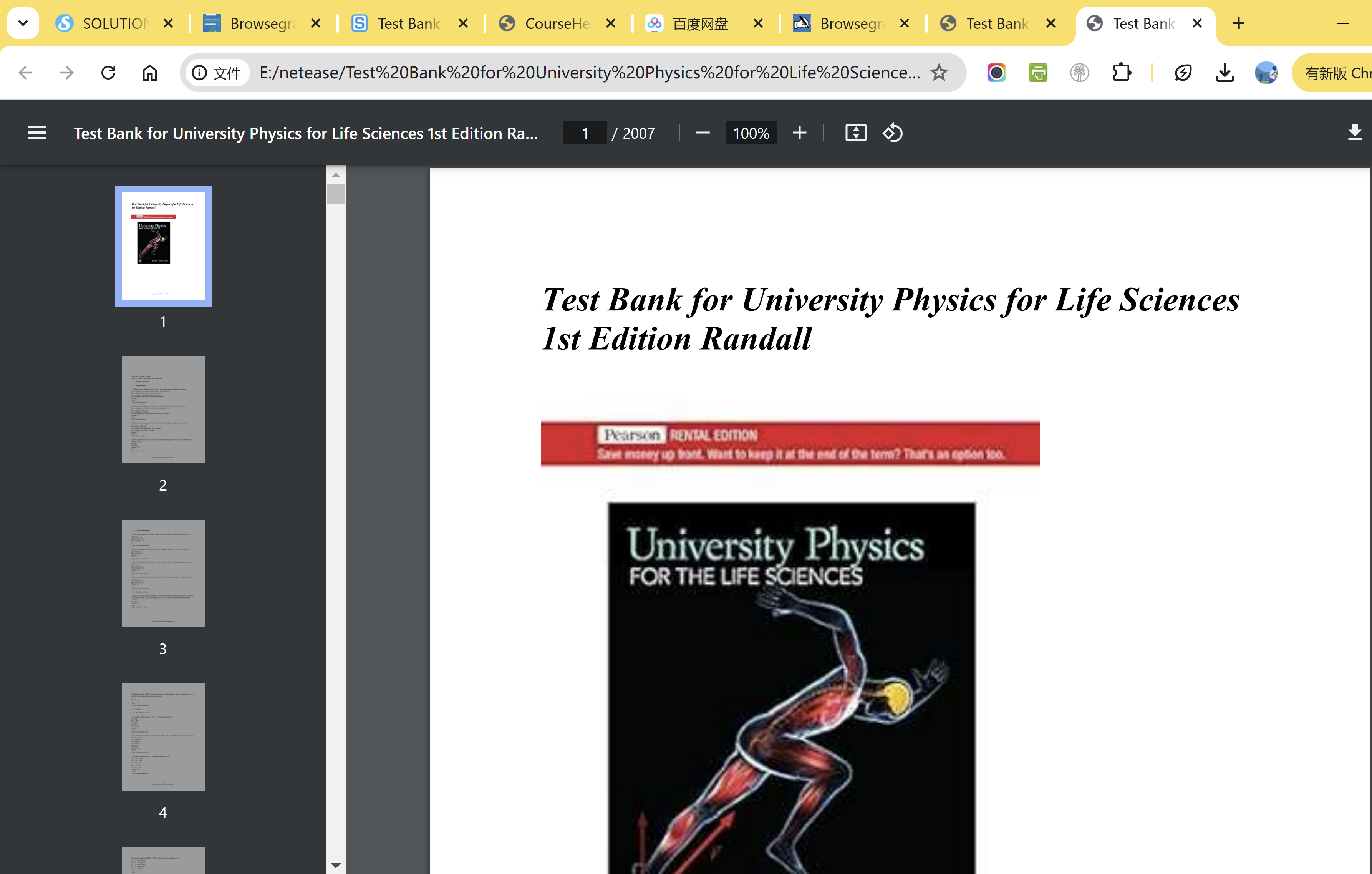 Test Bank for University Physics for Life Sciences 1st Edition Randall